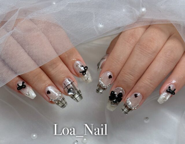 ✨マグネット×チェック柄ネイル(⋈◍＞◡＜◍)。✧♡