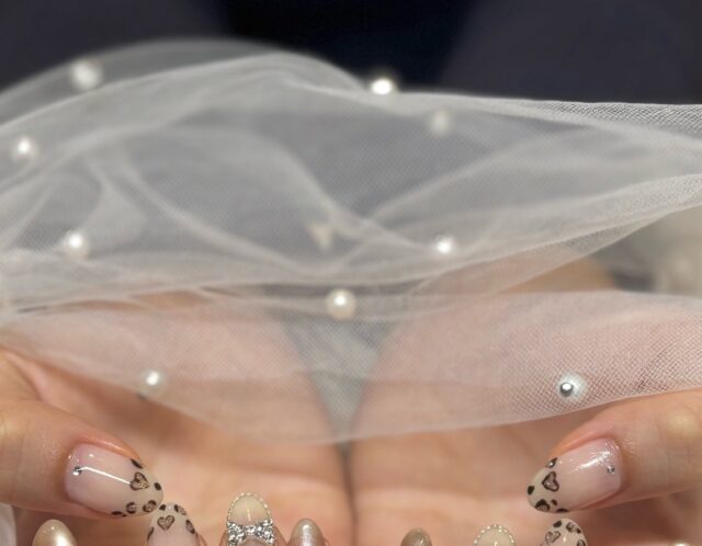 ♡ハートヒョウ柄風×マグネットの上品ガーリーネイル♡