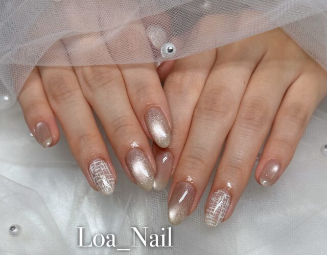 指先から纏う上品さ💎マグネットの煌めき×ツイードネイルで冬のおしゃれ格上げ💛