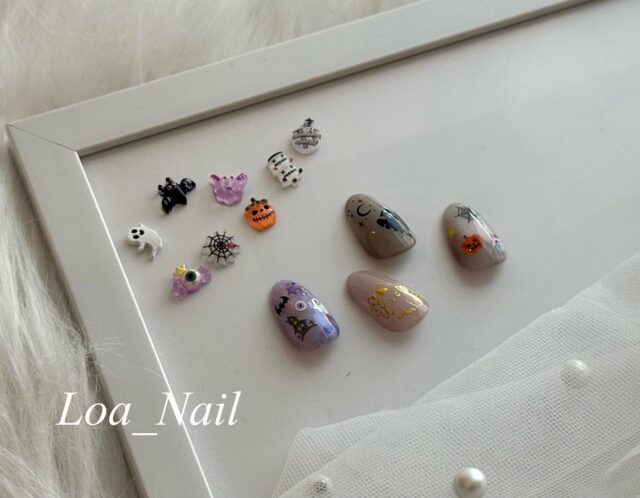 ハロウィンネイル🎃の時期に来ました(⋈◍＞◡＜◍)。✧♡