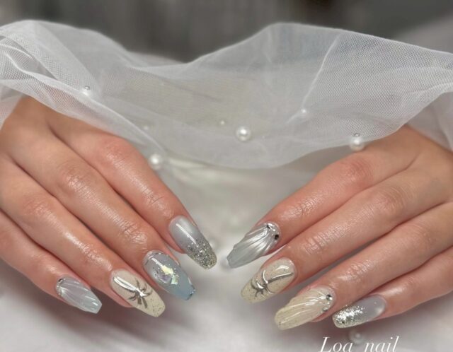 人魚のような輝き🫧マーメイドニュアンスネイル☆